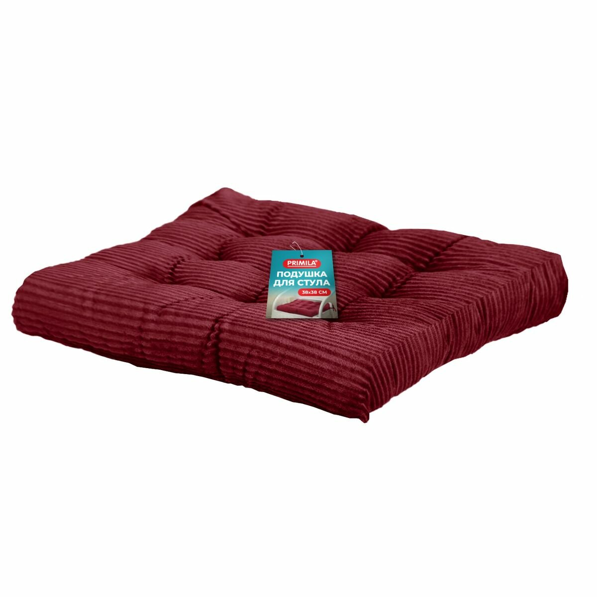 Подушка на стул Primila Classic "Вельвет" 38х38см, полиэстер, бордовая (700507), 2шт.