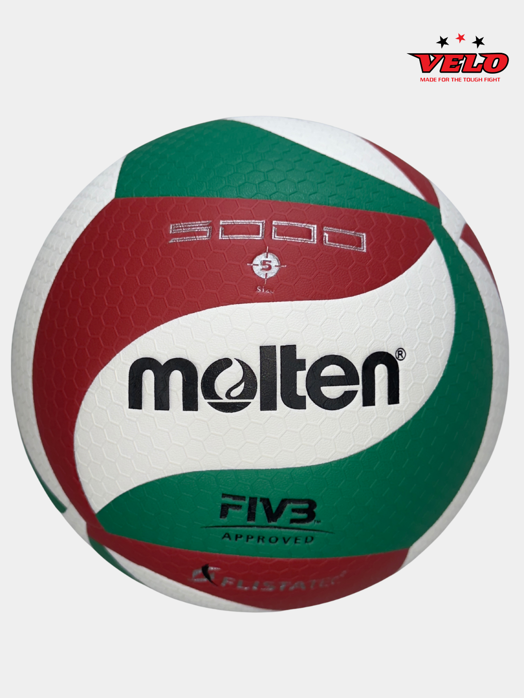 Мяч волейбольный MOLTEN V5M5000, №5, PU, белый-зеленый-красный — фото 1