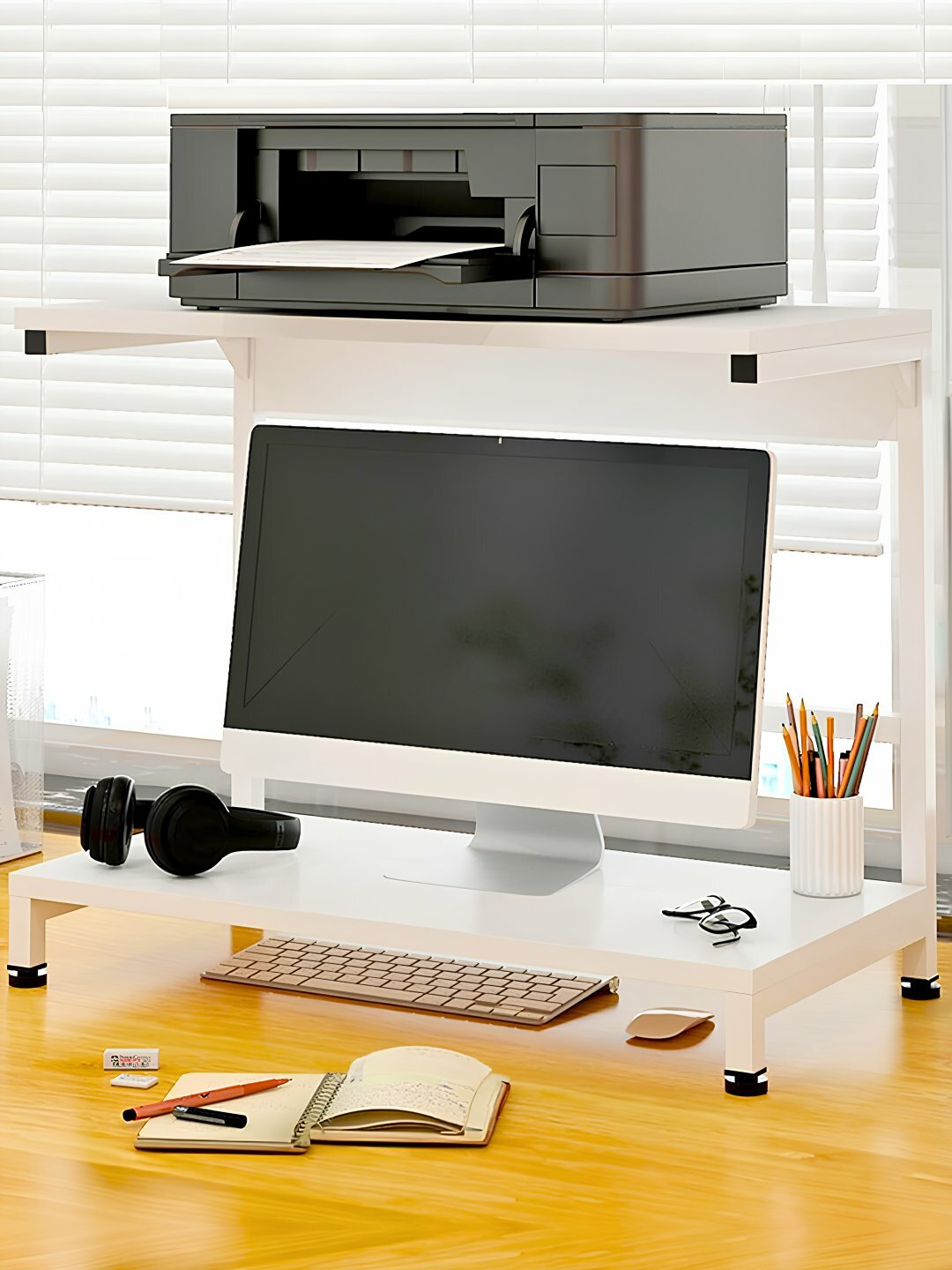 Полка многофункциональная "2 в 1", для компьютера и принтера