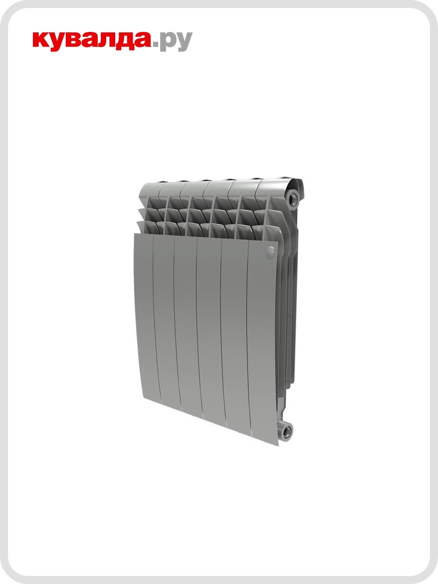 Радиатор отопления ROYAL THERMO Biliner 500 new - 6 секций биметалл Silver Satin