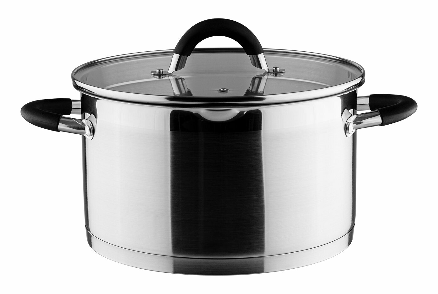 Кастрюля Hause Roland, из нержавеющей стали со стеклянной крышкой, объём от 2.9 Л