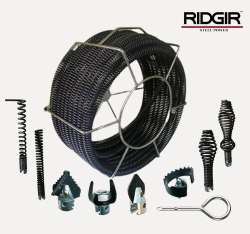 Изображение товара Полный комплект прочистных спиралей RID-GIR 16мм 20м. п / Трос сантехнический для прочистки канализации
