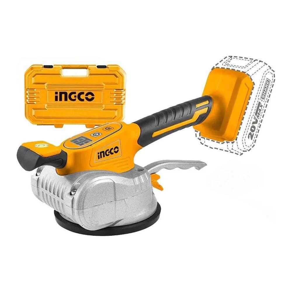 Виброприсоска для плитки INGCO CTVLI20101, 12 скоростей, аккумулятор, в кейсе