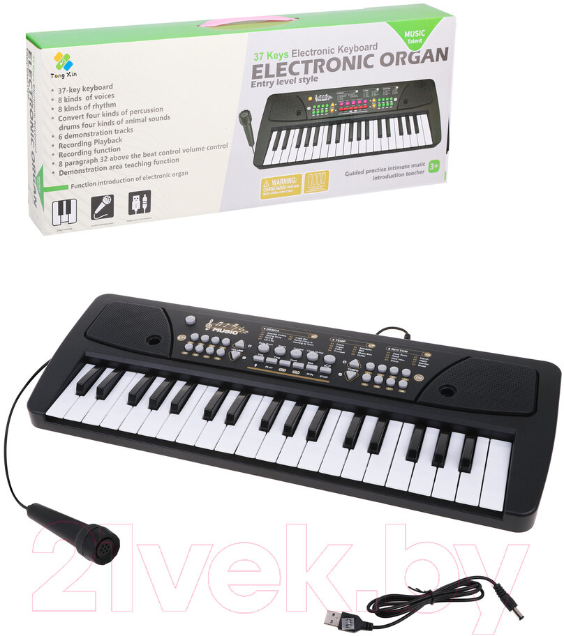 Клавіатура, бренд Nobonika Kids, 32 кнопки, синтезатор, з мікрофоном