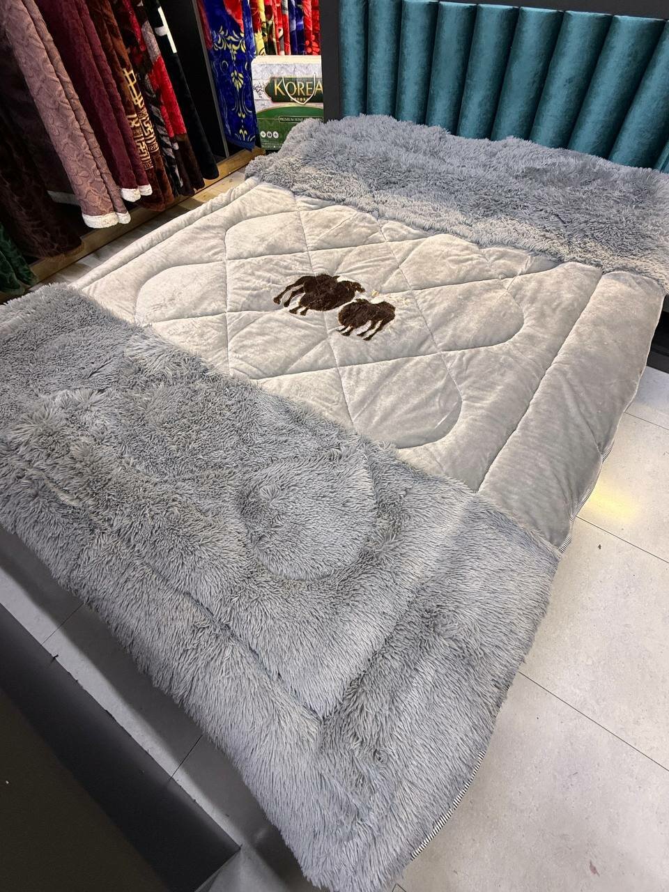 Толстый, Мягкий Плед/Одеяло "Лапша" (Шэгги) из Микрофибры/Велсофт, 200x230 см. Двуспальное покрывало для дивана