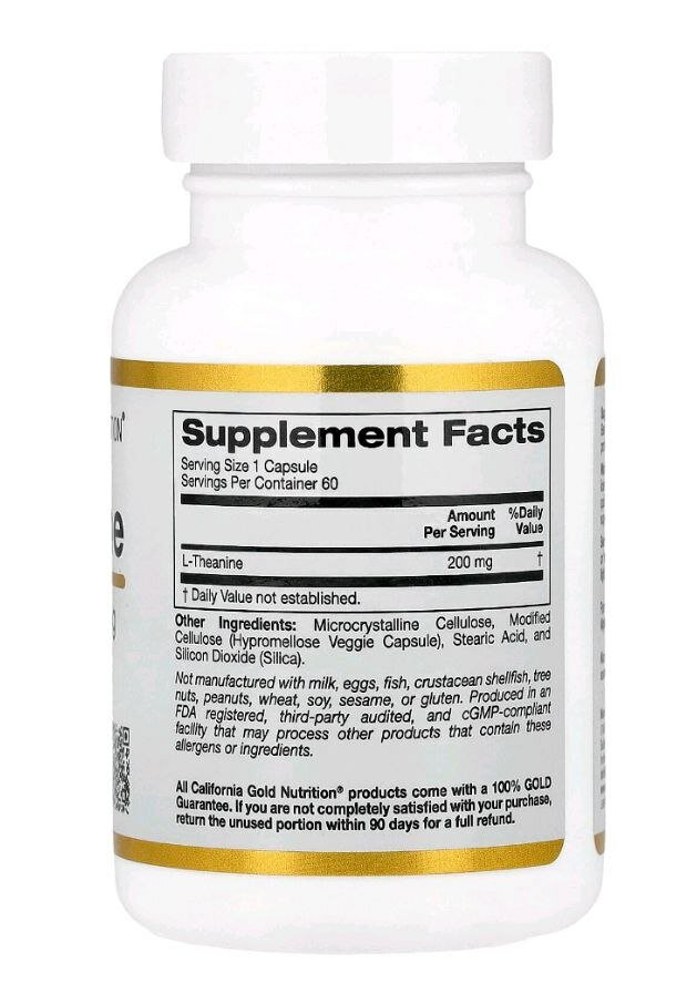 Л теанин 200мг 60 капсул США — фото 1
