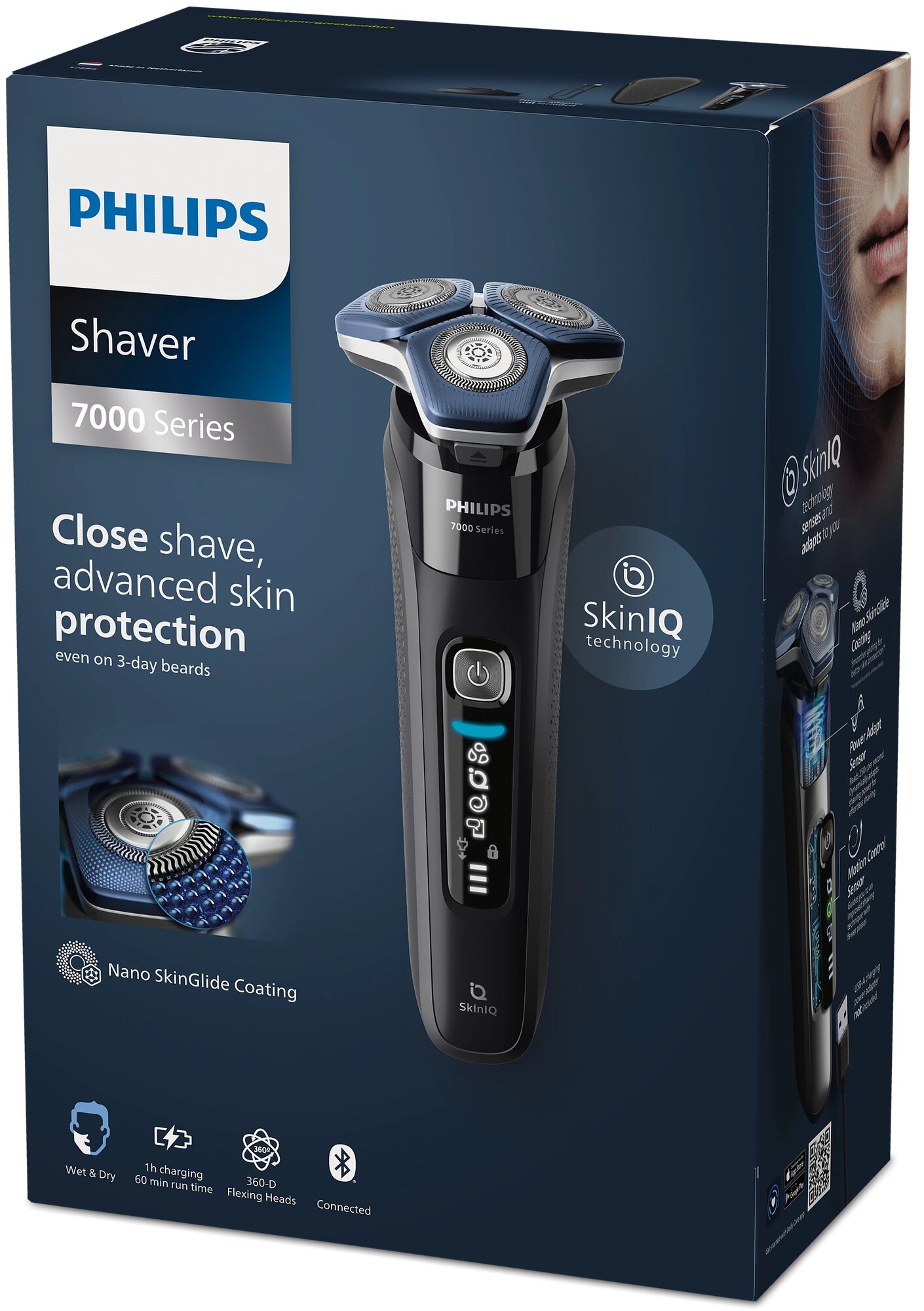 Электробритва Philips Series 7000 S7886/35, для сухого и мокрого бритья, сталь Precision