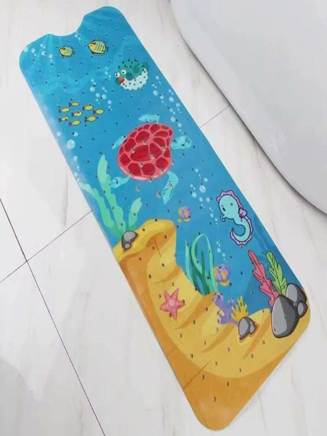 Детский коврик для ванной "Морские приключения", резина, антискользящий, с присосками