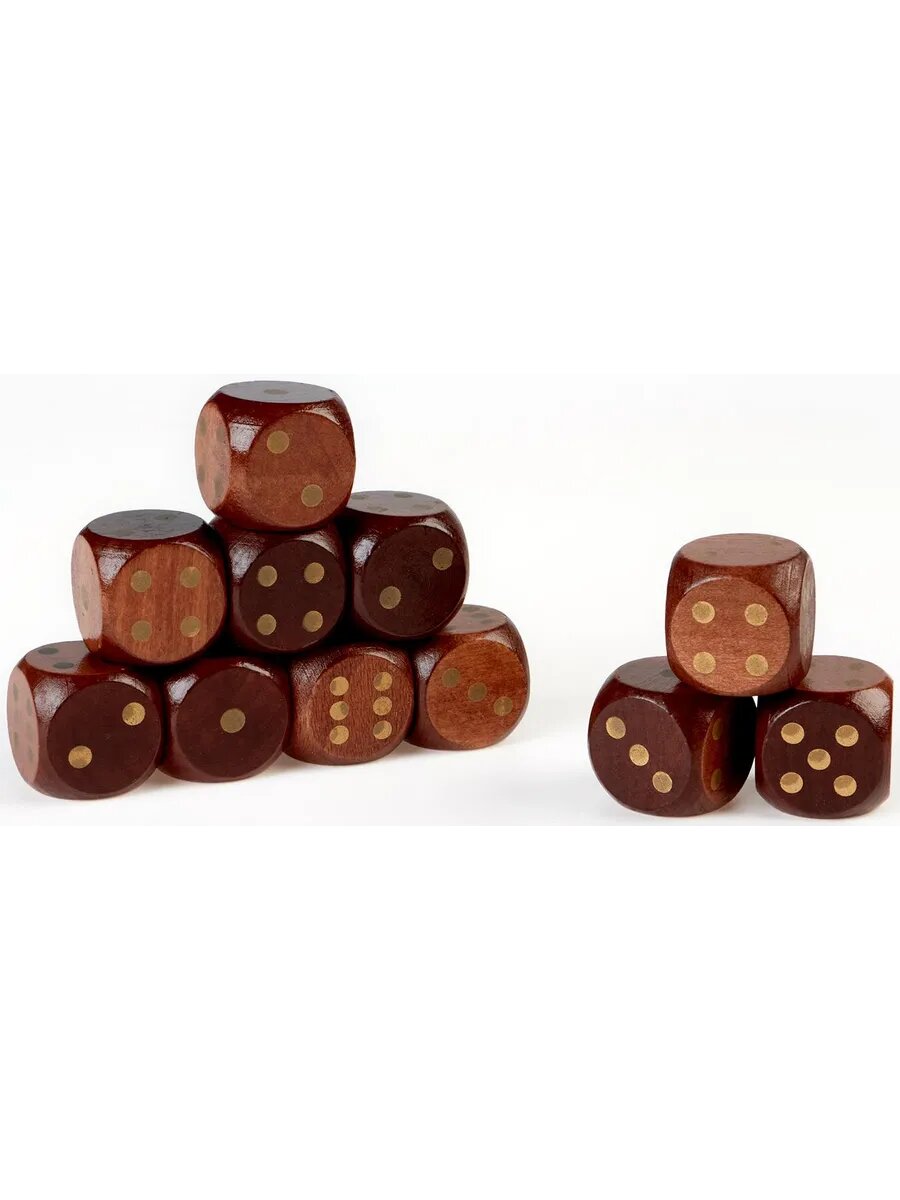Кости игральные, деревянные, набор 30 шт, 3х3 см