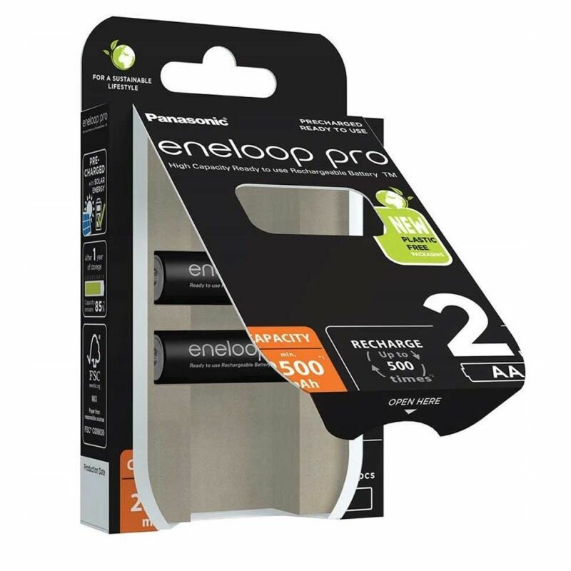 Аккумулятор PANASONIC Eneloop Pro AA 2500 2BP (BK-3HCDE/2BE) 2500 mAh, 2 шт, блистер, AA — фото 1