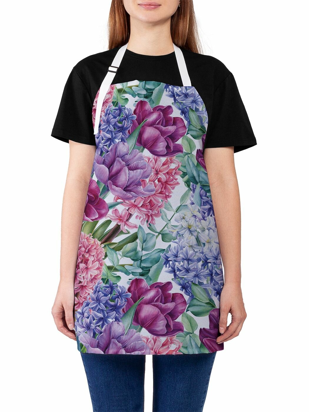 Фартук для кухни тканевый "Весеннее настроение" / водоотталкивающий, универсальный размер , JoyArty