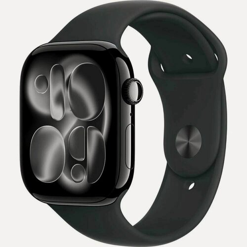 Изображение товара Умные часы Apple Watch Series 11 GPS 46mm Jet Black Aluminium Case with Black Sport Band - M/L MEUX4