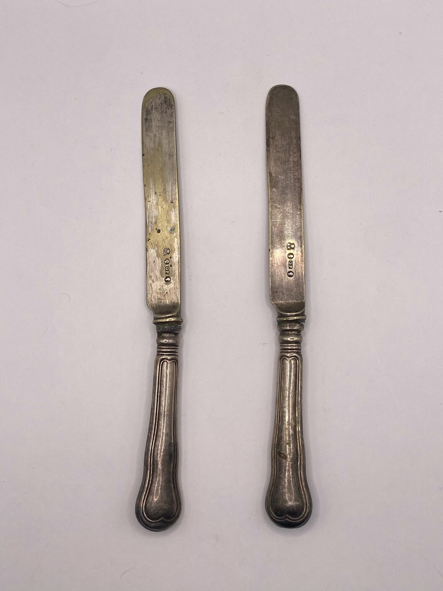 2 ножа в реставрацию. Александр Кач. Гальваническое покрытие. Длина 21 см. До 1917 года.