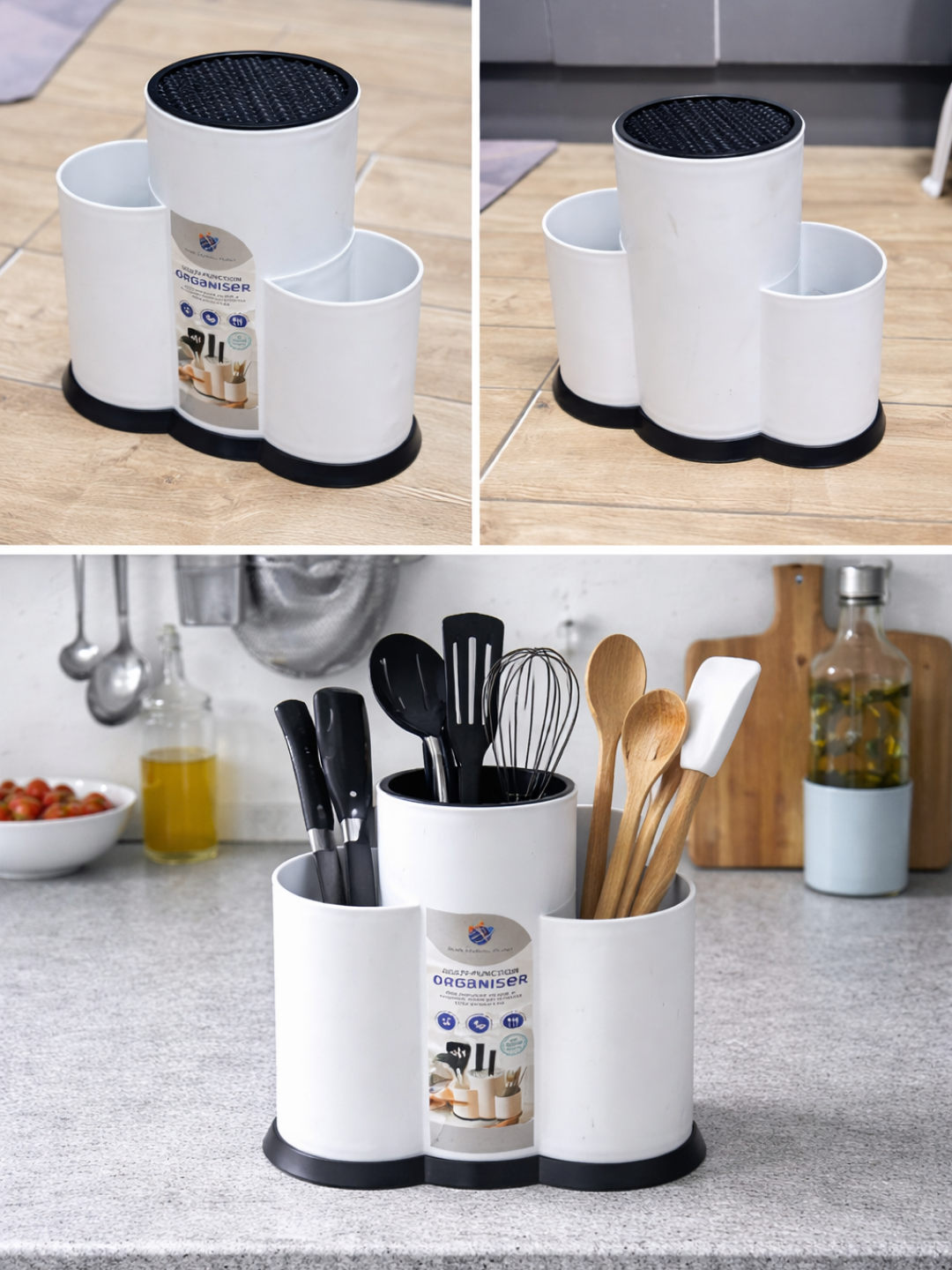 Пластиковый органайзер для аккуратного хранения и сушки ложек, вилок и ножей. удобно размещается на кухонном столе.