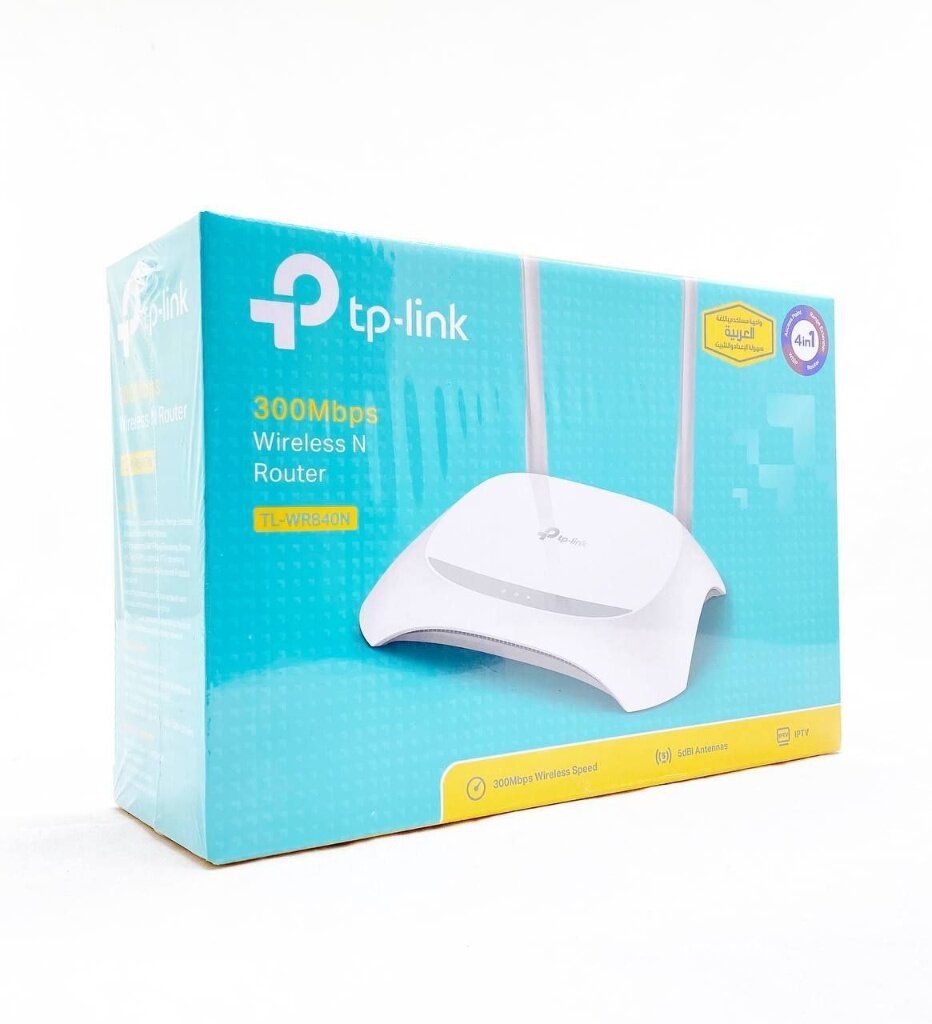 Wi-Fi роутер TP-Link TL-WR840N, 300 Мбит/с, 2 антенны, 4 LAN порта, белый маршрутизатор