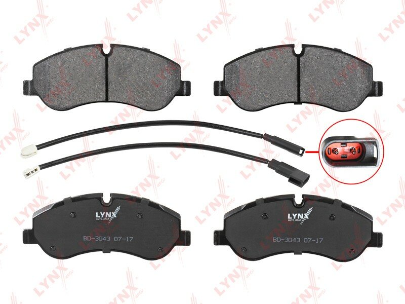 Колодки тормозные дисковые передние LYNX AUTO BD-3043 Ford Transit 2.0D-2.2D 13->, Transit, Tourneo Custom 2.0D-2.2D 12->
