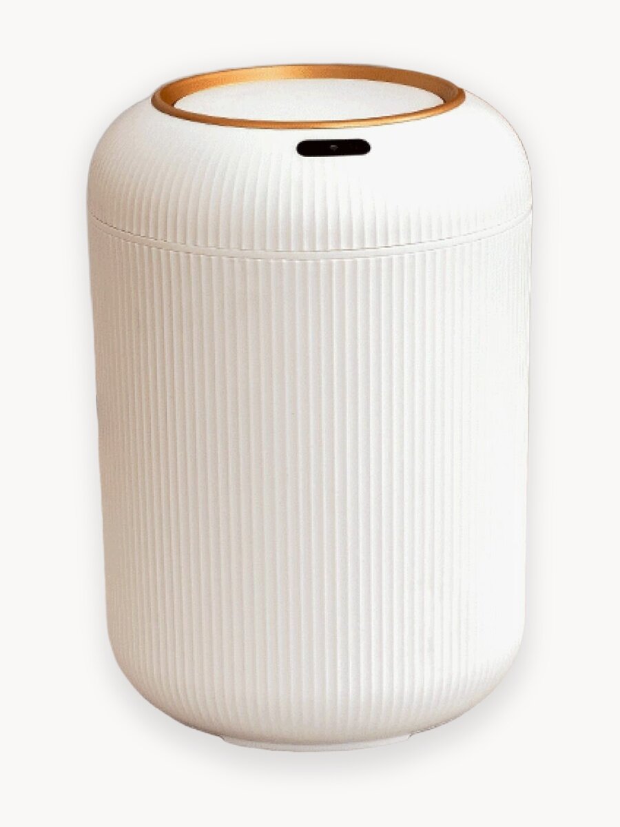 Мусорное ведро FEIDASH, сенсорное открытие, белой золотой, пластик, 10л