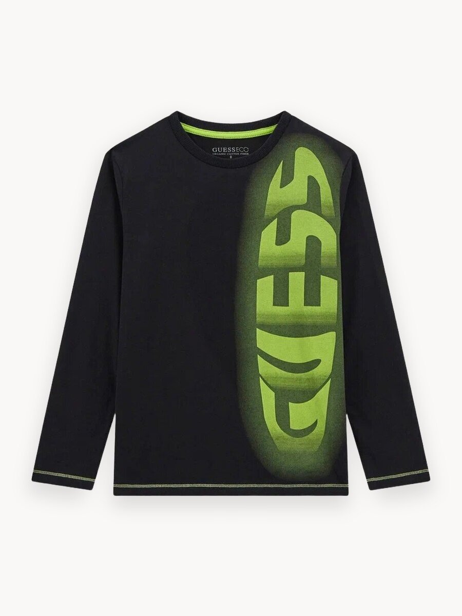 Лонгслив GUESS, размер 7 лет, черный
