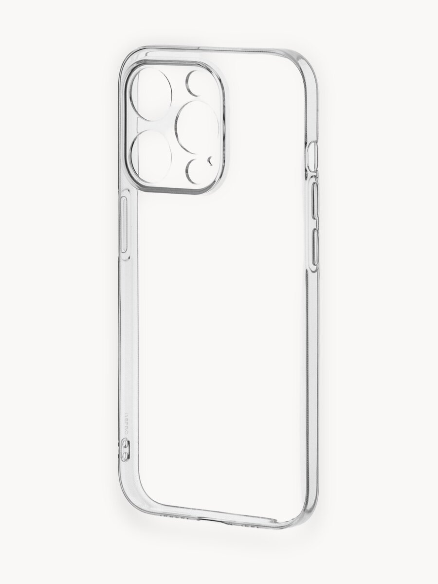Защитный чехол на iPhone 15 Pro прозрачный / с защитой камеры / силиконовый / тонкий для айфон 15 про