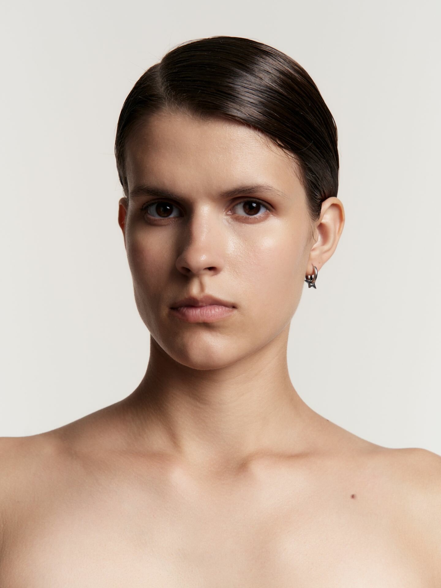 Серьги конго RESURS, серебряный, серый — фото 1