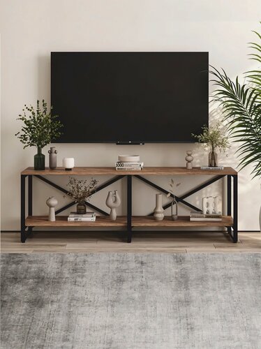 Изображение товара Дизайнерская Тумба лофт под телевизор (44х134х34см) Дуб Веллингтон