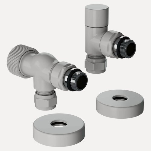 Изображение товара Краны для радиатора отопления 1/2 осевой Royal Thermo Design PRO М30х1,5 белые Термостатический комплект для батареи