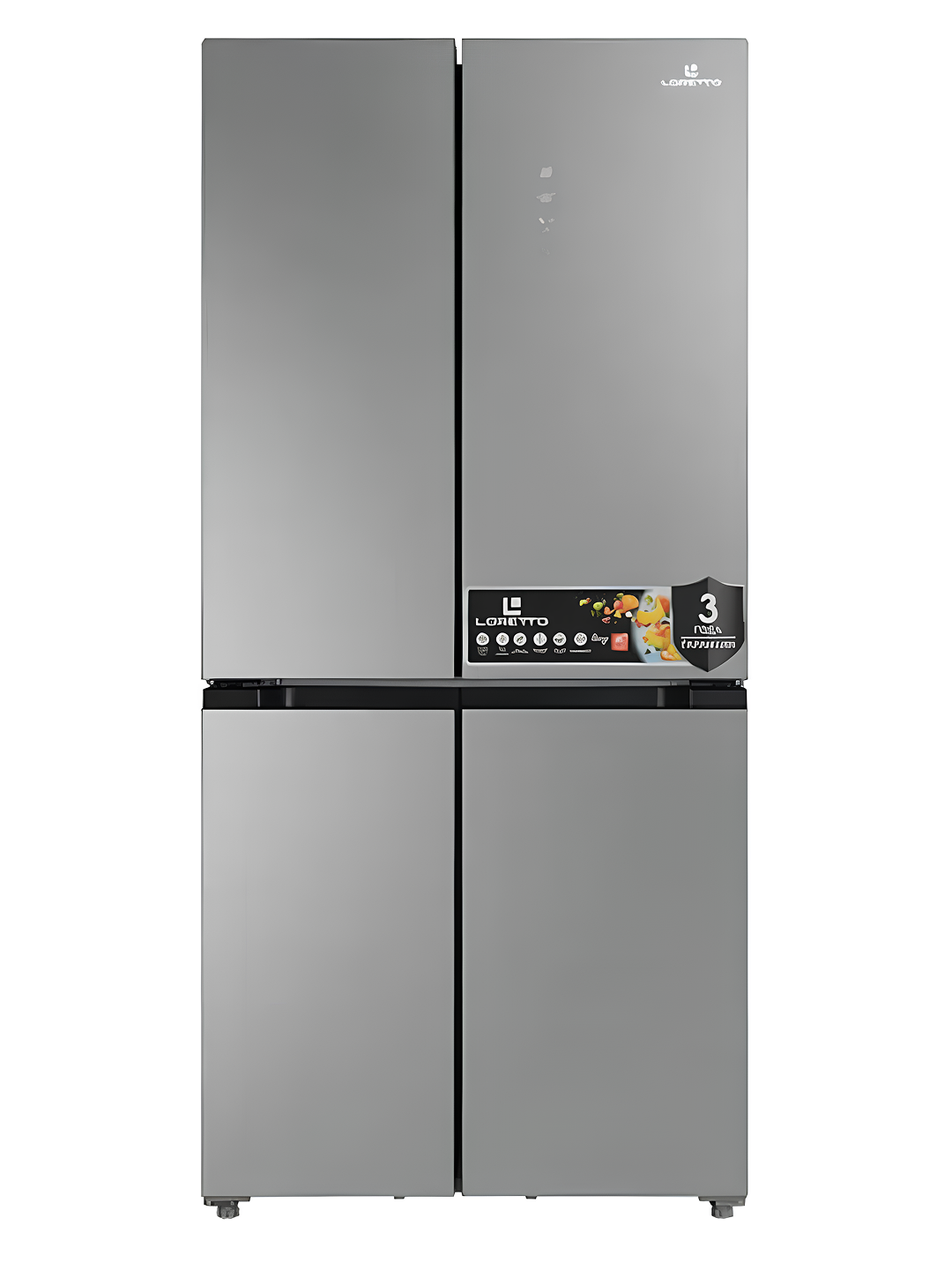 Холодильник Loretto LRF-456GS silver, объему 417 литров, компрессор GMCC Toshiba, функции Eco Mode, Multidoor