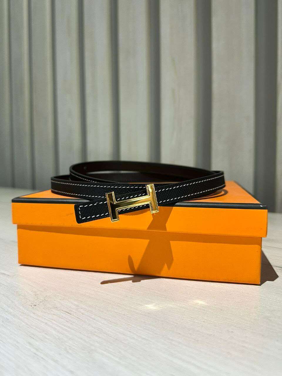 Ремень Hermes для девочек и женщин, чёрный — фото 1