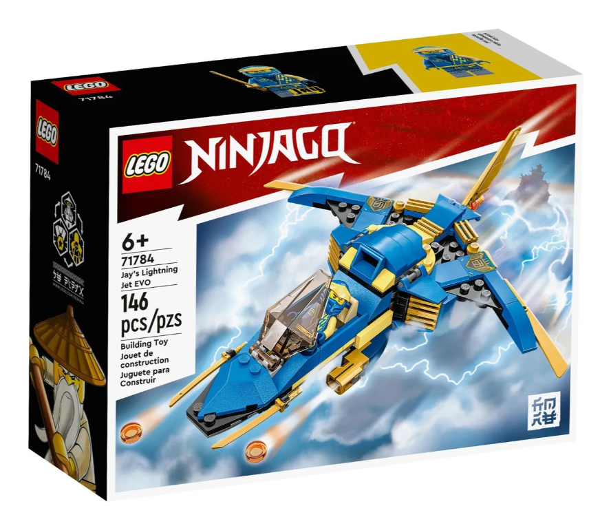 Конструктор Lego Ninjago Грозовой самолёт ЭВО Джея, 146 деталей, возраст 6+, 71784