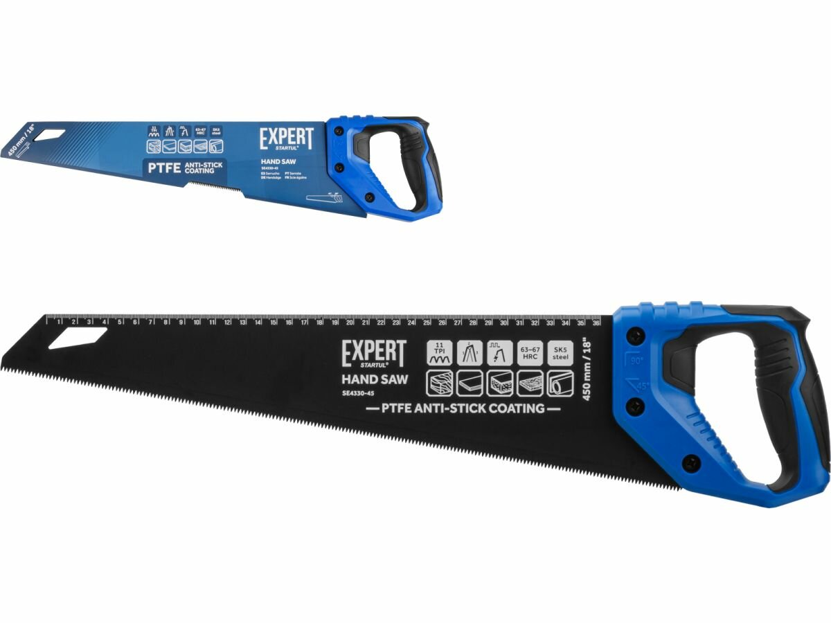 Ножовка ручная по дереву с мелким зубом 450 мм STARTUL Expert (SE4330-45) — фото 1