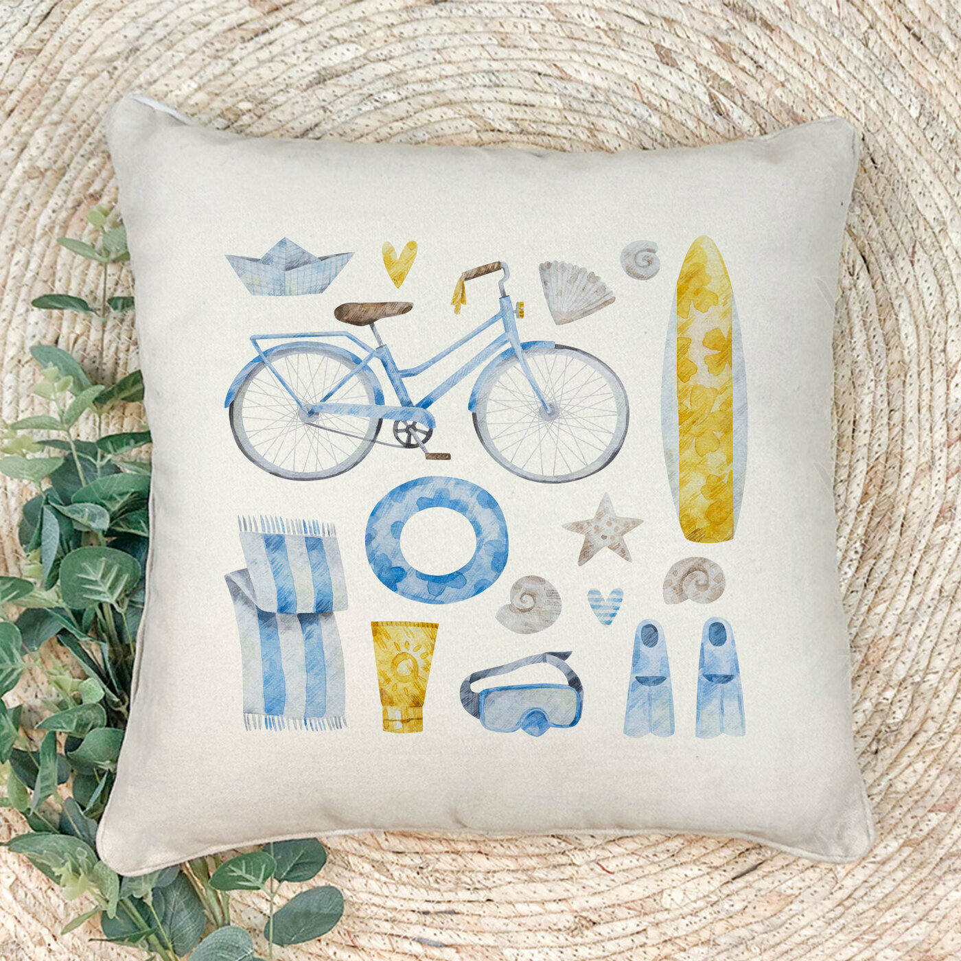 Наволочка для декоративной подушки Gerasim "SUMMER SET3", 41х41 см, эко-ткань хлопок/полиэфир