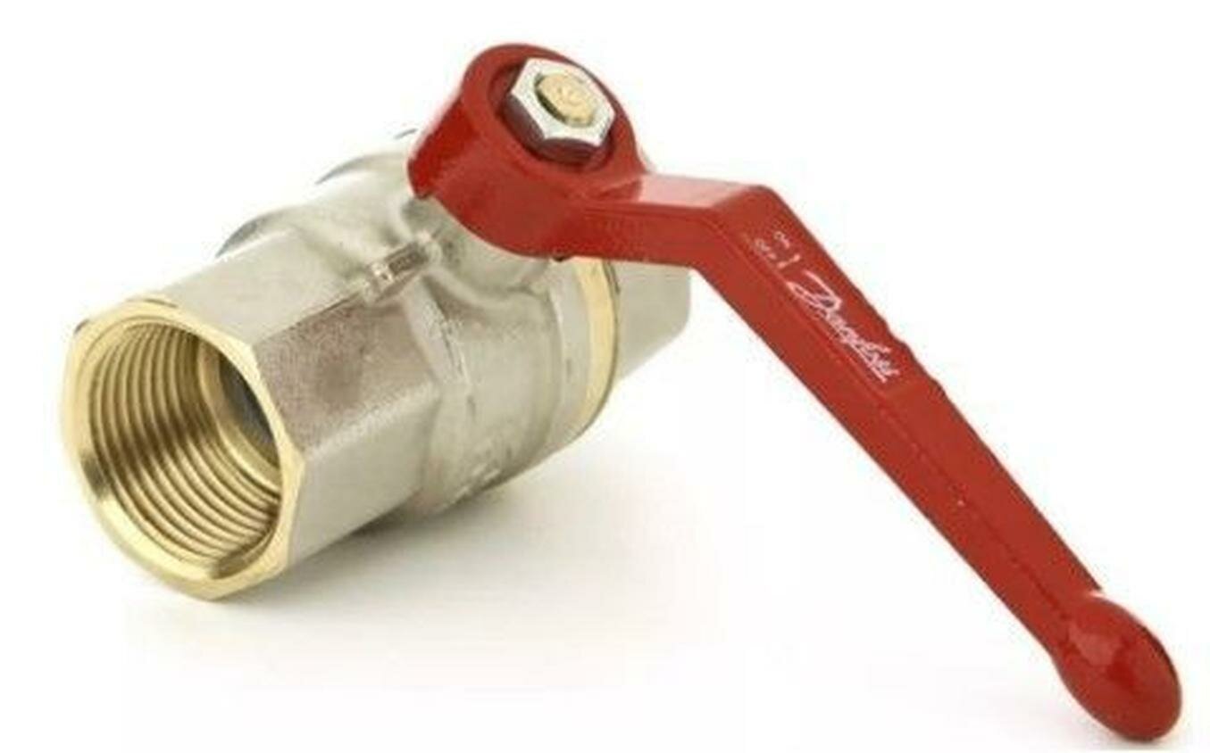 Шаровой кран латунный полнопроходной 3/4" ВР, ручка-рычаг, BVR, Danfoss 065B8208 lnd