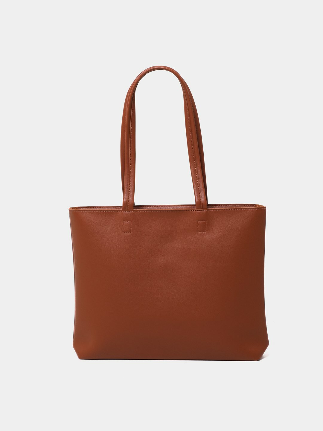 Сумка  Shopper Minimal A4 Zip White, фактура гладкая, коричневый