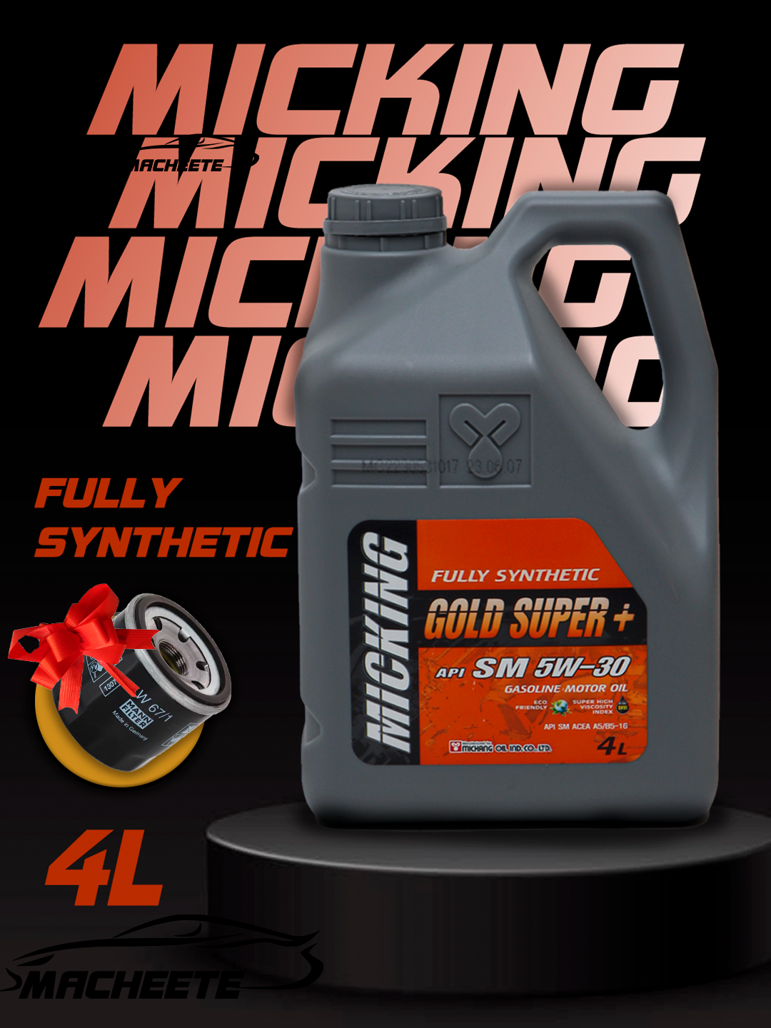 MICKING GOLD SUPER+ 5W-30 – Полностью синтетическое моторное масло, 4 л, для Matiz