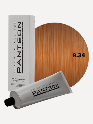 Изображение товара Стойкая крем краска для волос Пантеон Panteon 100 мл - PANTEON 8.34 Блондин золотисто-медный