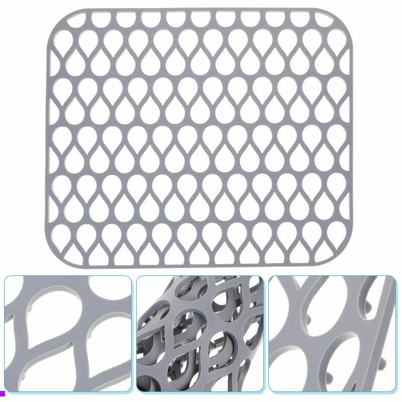 Светло-серый коврик для сушки посуды подставка для кухонного раковины силиконовый коврик для шкафа 35X29 см**