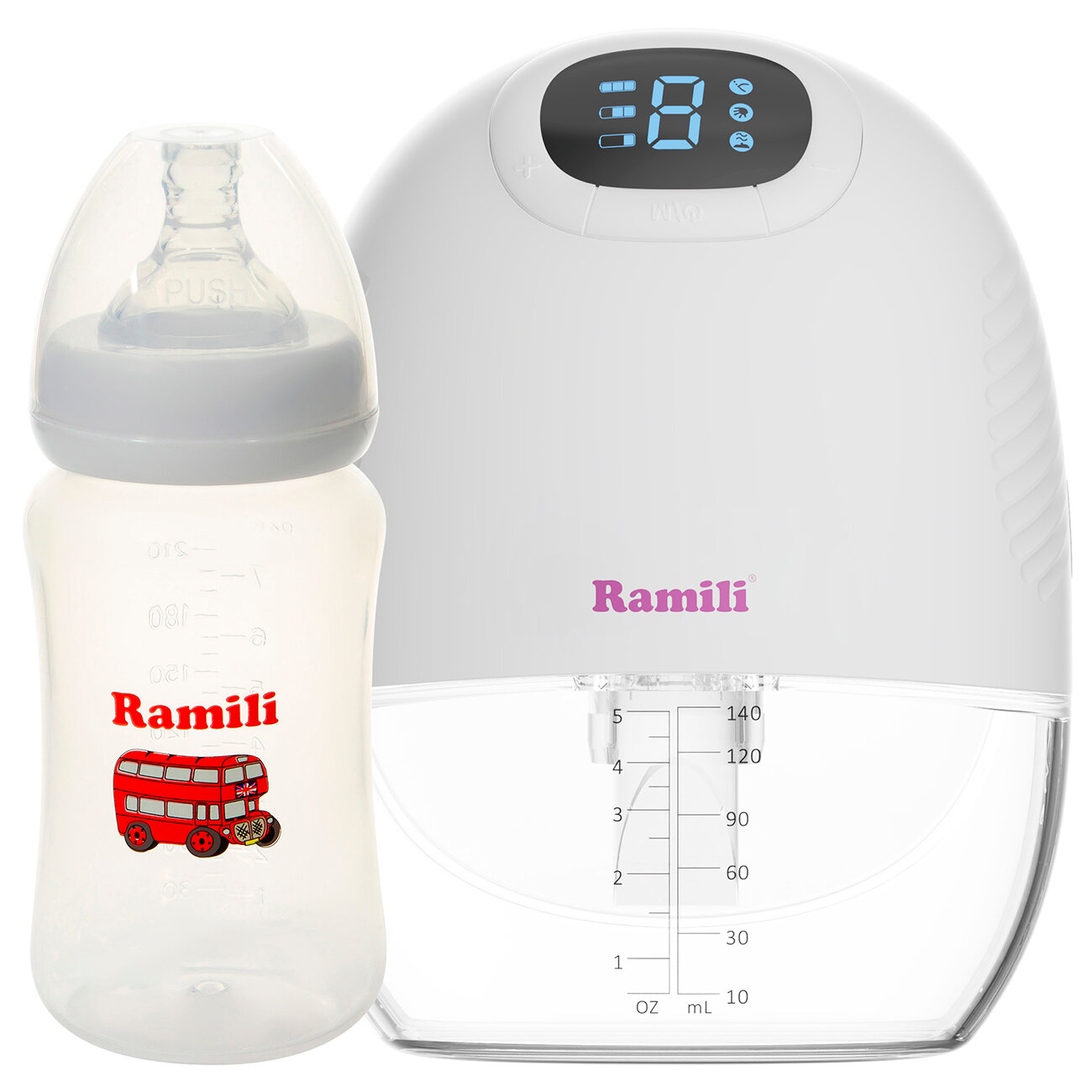 Молокоотсосы Четырехфазный бионический молокоотсос Ramili SE300, с бутылочкой 240 мл (SE300240ML)