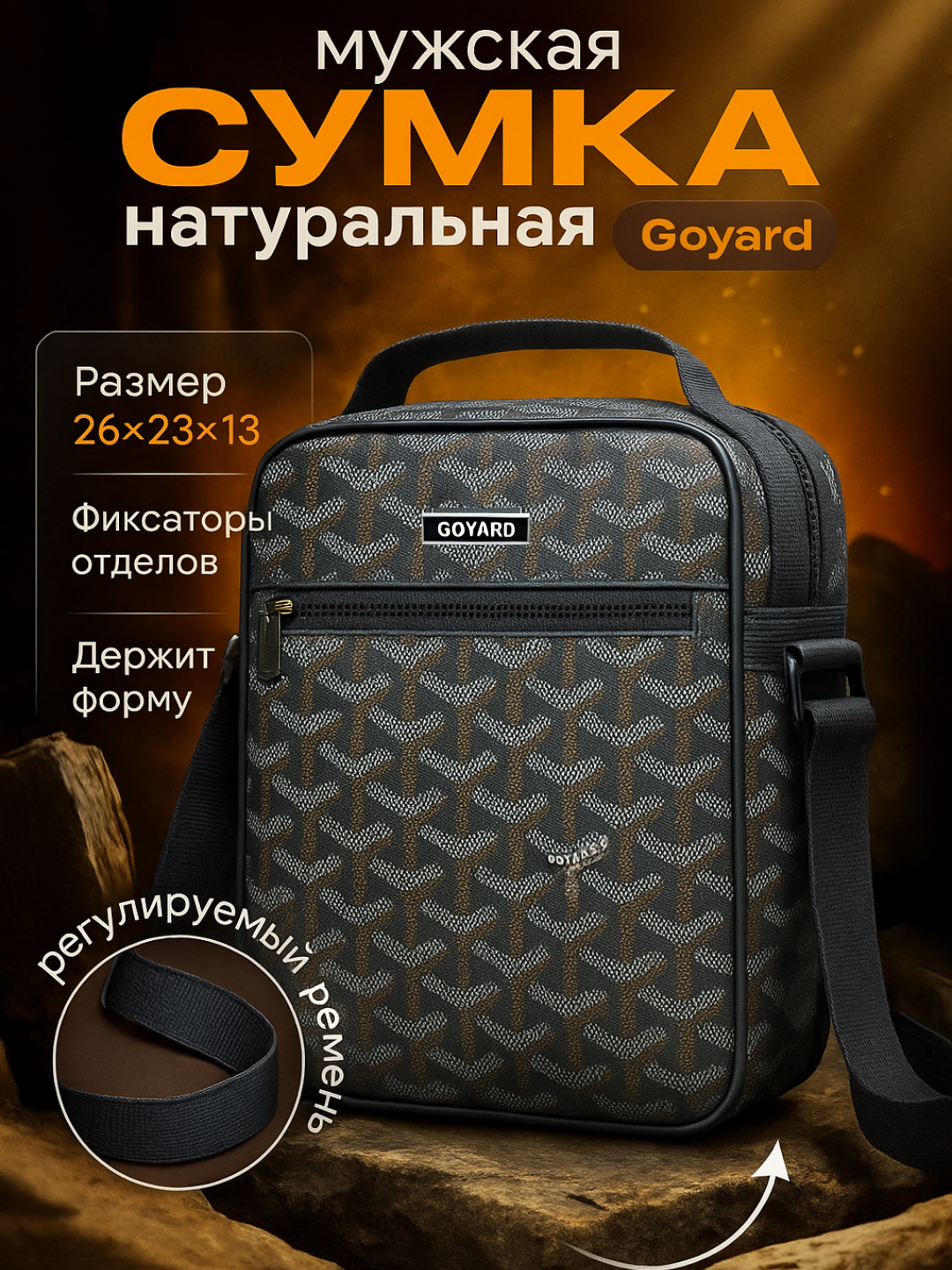 Сумка-рюкзак Goyard, фактура матовая, блу