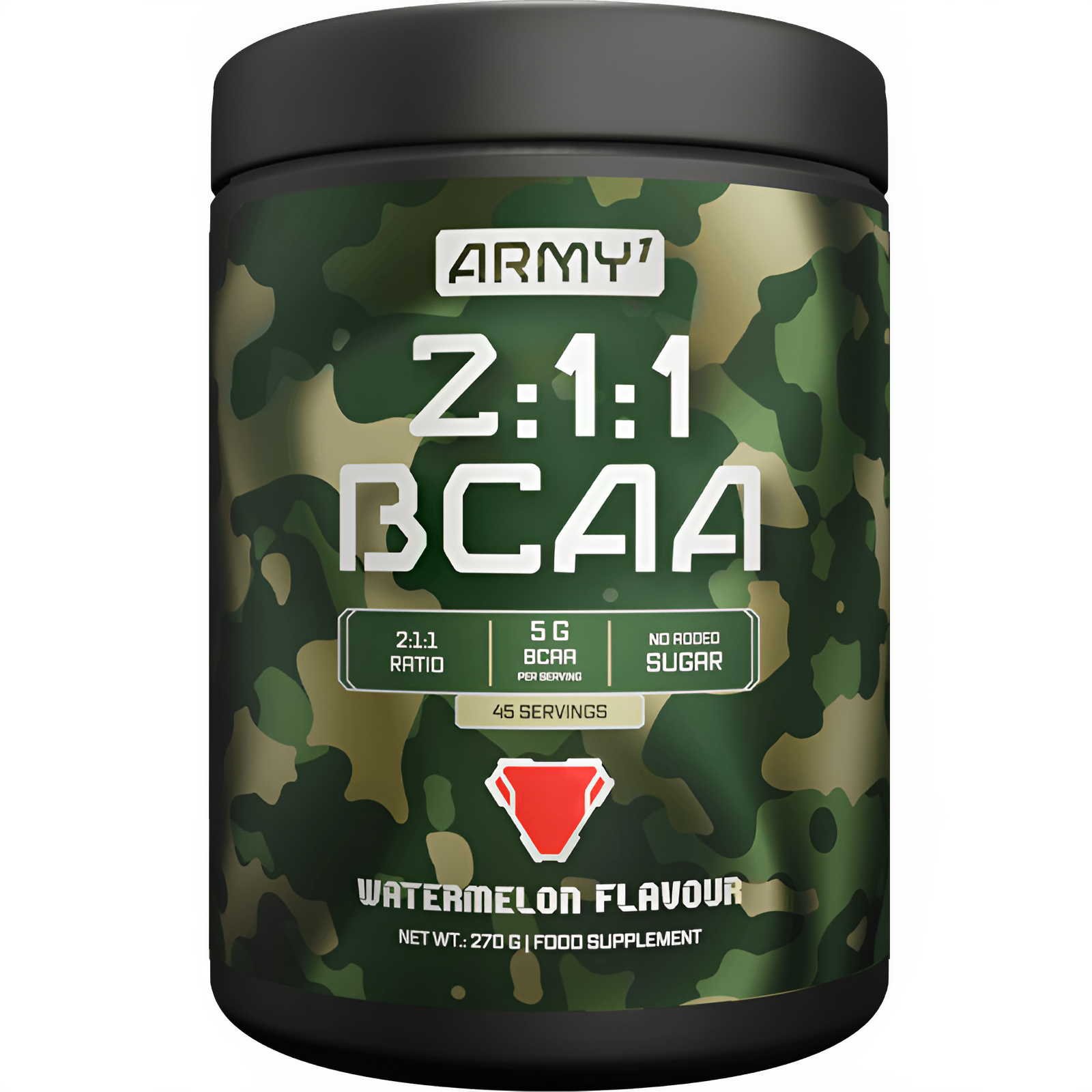 Аминокислоты Army 1 BCAA 2:1:1, 270 г, 45 порций, энергия, арбуз