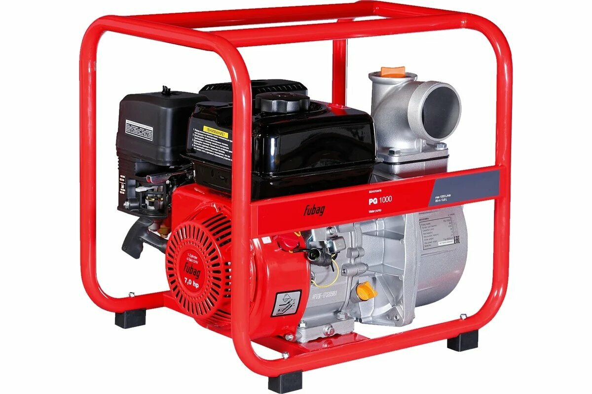 Мотопомпа Fubag PG 1000 (838751) бензиновый двигатель 5.7 л. с 1000 л/мин