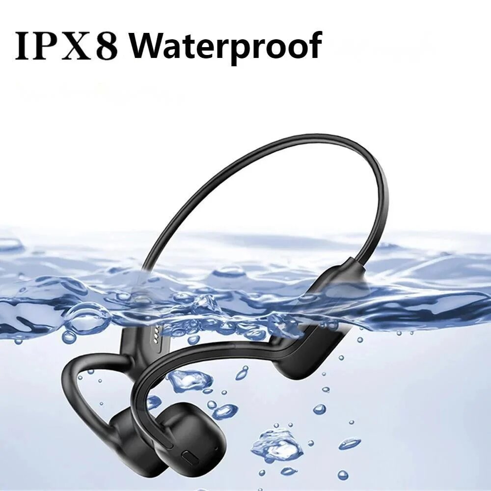Swimming Bone Conduction Earphones IPX8 32GB, Black