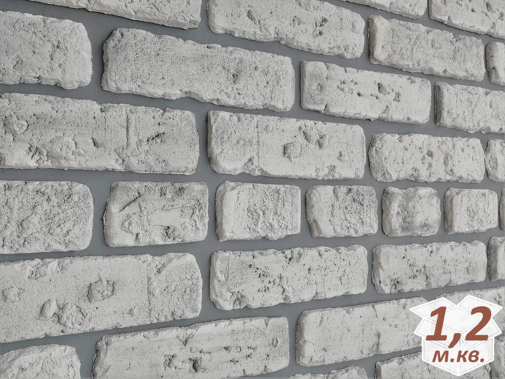 Декоративный кирпич Русский Камень Выветренный Белая скала, 1,2 м. кв.