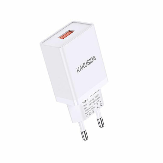 Сетевое зарядное устройство KAKUSIGA KSC-930 для смартфонов, быстрая зарядка Quick Charge 3.0, белый