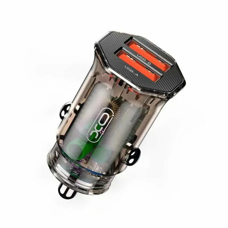 Автомобильное зарядное устройство XO CC49, быстрая зарядка, 2 USB, коричневый