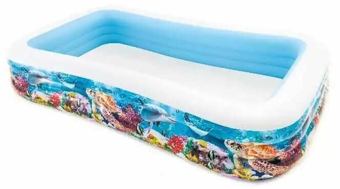 Надувной бассейн Intex "Морская жизнь", детский, 305х183х56 см, от 6 лет