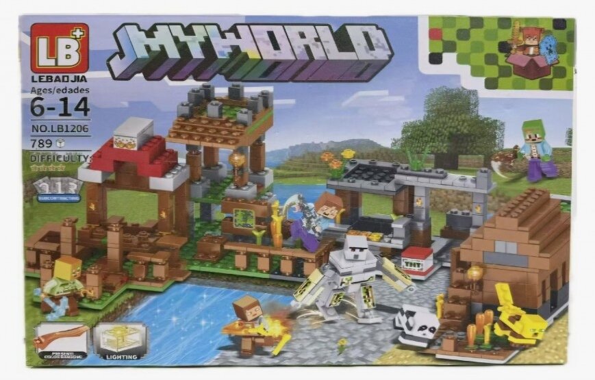 Конструктор "Minecraft MyWorld" LB.1206, 789 деталей, с фигурками