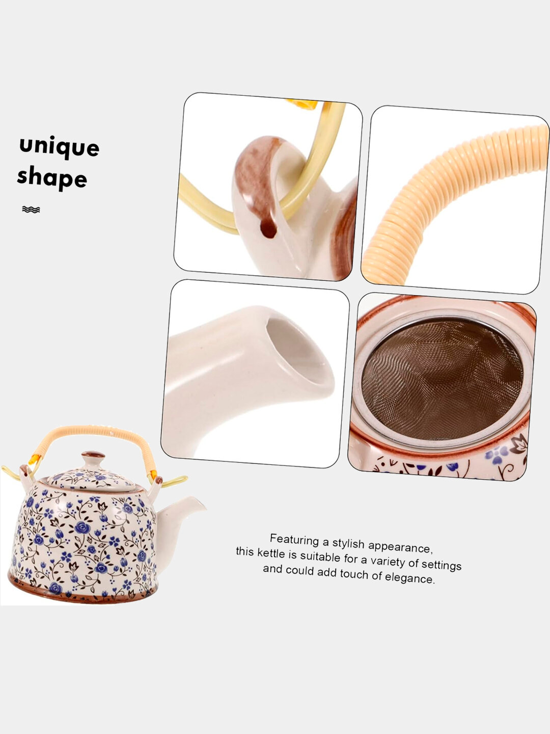 Керамический заварочный чайник с ситом — стиль и удобство для чая — фото 1