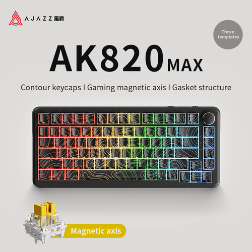 Изображение товара Магнитная ось AJAZZ AK820 MAX, контурная линия, черный, RGB, проводная клавиатура