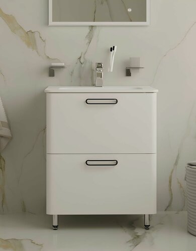 Изображение товара Тумба напольная с раковиной IDDIS Брик (Brick) BRI60WFi95K белая 60 см