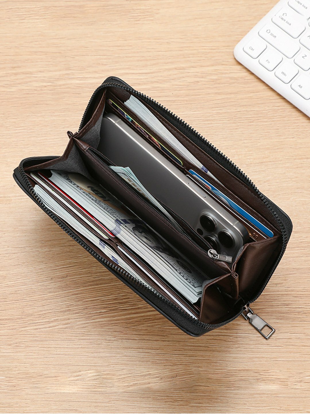 Портмоне, фактура гладкая, black — фото 1